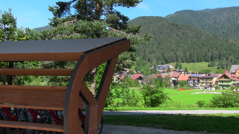 Bike Sharing bei der Seilbahnstation Monte Lussari – Tarvis